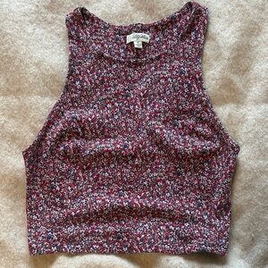 Lily White Red Sleeveless Crop Tank Top